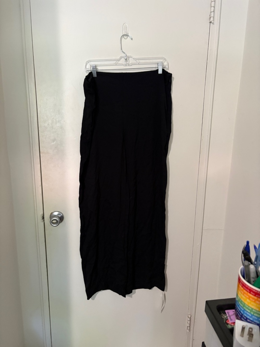 Reformation Black Hallie Mid Rise Pant